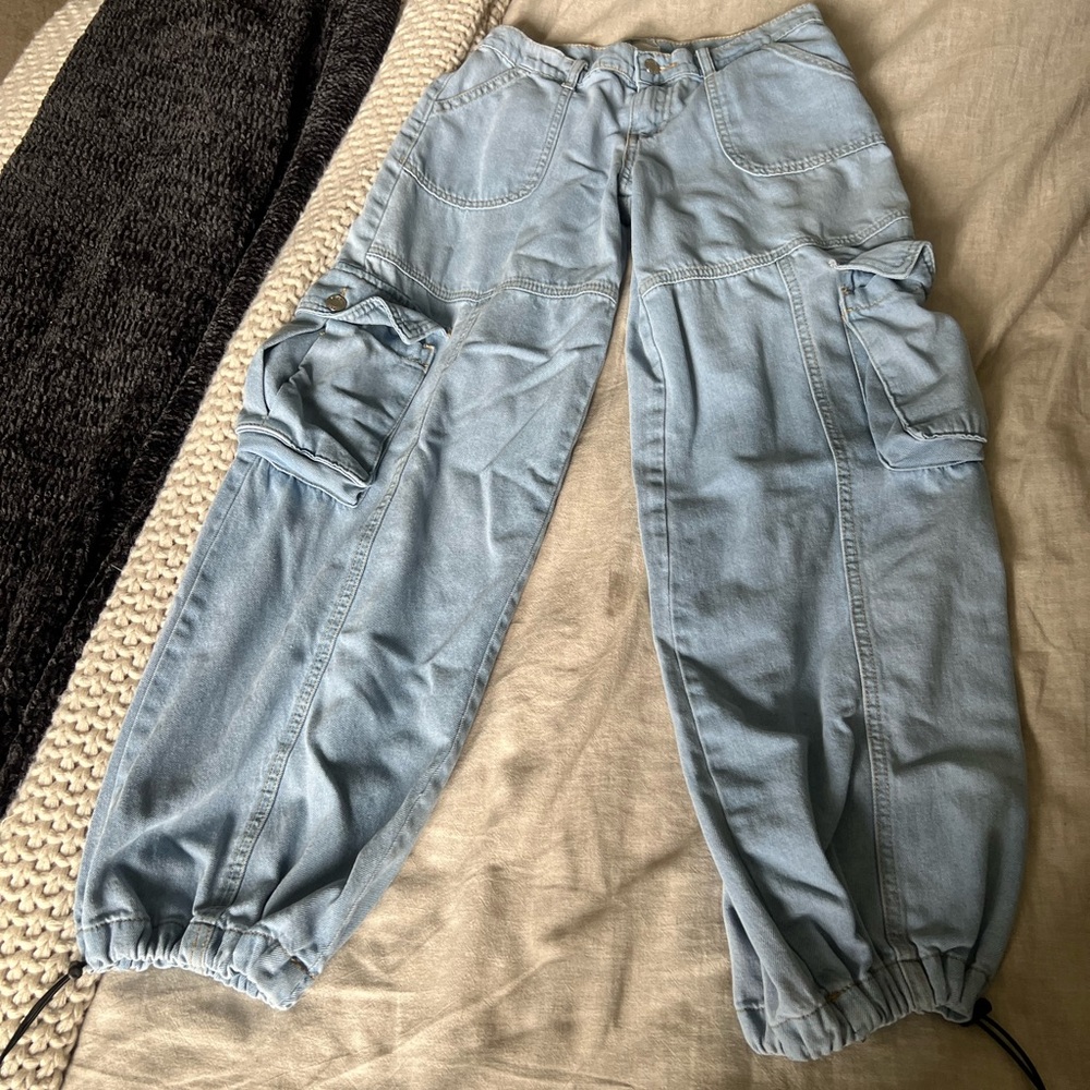 Light Blue Cargo jeans Size 0 24 Simple Society